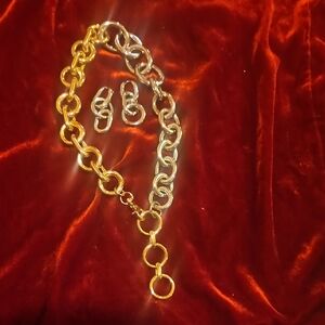 Zara Gold and Silver Chunky Necklace Set